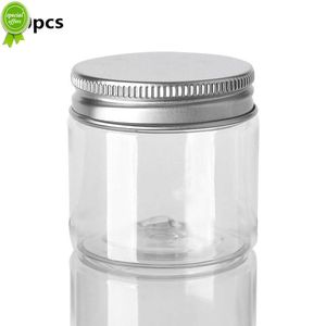 10Pcs 100ML Storage Jars With Lids Aluminum Round Canister Empty Plastic Cosmetic Jars Portable Travel Skin Care Cream Bottles