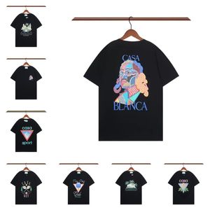 Camisas de verão Casablanca T-shirts masculinas femininas Designers T-shirts T-shirts Vestuário Tops Mans Casual Chest Letter Shirt Roupas de luxo Street Shorts Manga Roupas Masculinas Tees