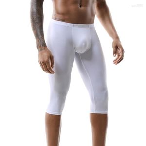 Unterhosen Männer Eis Seide Verlängert Länge Fitness Laufen Sport Shorts Unterwäsche Hosen Penis Big Pouch Höschen Hip Raise Athletic Unterwäsche