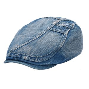 2023 Boné Cowboy Plano Casual Vintage Pano Denim Boné Boina Pontuda Casual para Homens Chapéu Jeans Retrô Moda de Alta Qualidade