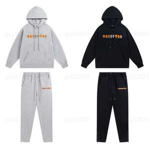 Trapstar Tracksuit Man Black Hoodie Two Piece Set Yellow Gray Towel Embroidery Padded Sweater Casual Sweatpants Mens Track Jogger Sweatsuit