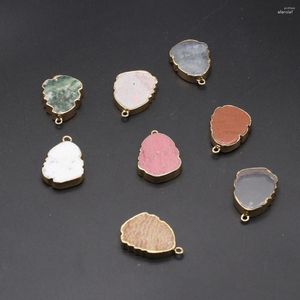 Naszyjniki wisiorek drobne naturalne kamienie płaskie wisiorki złota plastowane kwarcowe labradoryt kwarcowe do biżuterii tworzące majsterkowanie damskie kolczyki