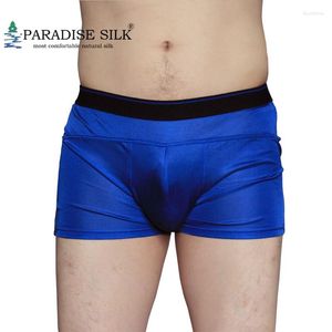 Cuecas masculinas box shorts de malha de seda cós largo cueca boxer tamanho sólido US S M L XL XXL