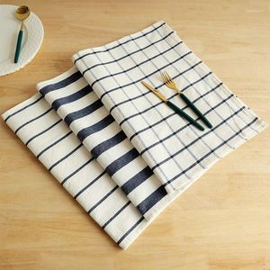 Table Napkin 1 Piece 40x60cm Classic Striped Plaid Kitchen Tea Towel Tableware Mat Pad Cotton 15.7"x23.6"