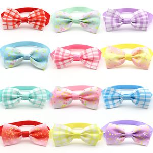 Pet Dog Cat Bowknot Tie Colorful Bowknots Puppy Cats Ties Collar Adjustable Small Medium Dogs Tie Collars Pets Grooming Supplies TH0341