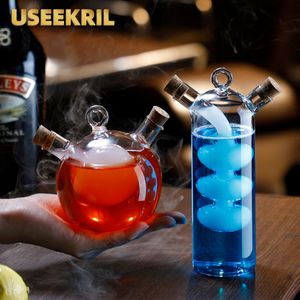 Кружки Creative Double Wine Glass Cup Пивной сок с высоким содержанием бора Мартини Коктейльные бокалы Идеальный подарок для украшения бара Универсальный 230626