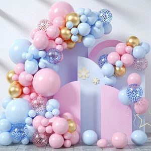 Party Decoration Macaron Pink Blue Balloon Garland Arch Kit Boy or Girl Baby Shower Balloons Wedding Födelsedag Kön Reveal