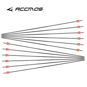Bow Arrow 12pcs New Pure Carbon Arrow ID 4.2mm Spine 250-1800 Archery Recurve Bow Hunting ShootingHKD230626