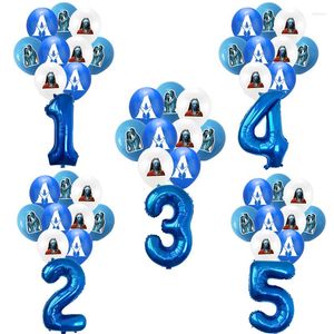 Decoração de festa 13 pçs/set The Movie Avatar Cartoon Theme Látex Balloon Number 1 2 3 Aluminium Globes Birthday Decor Baby Shower Supplies