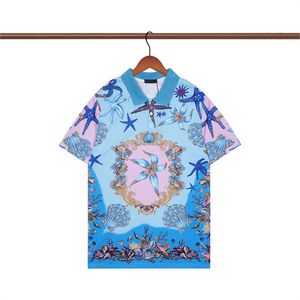 Designer de alta qualidade camisa casual masculina Burbereys Camisas De Hombre Moda estampa geométrica de manga curta lapela negócios versátil M-3XL028