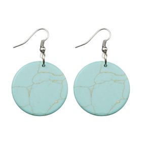 New Selling 30mm Circular Shape Gemstone Pendant Earring Various Charm Crystal Gemstone Pendant Earring for Women