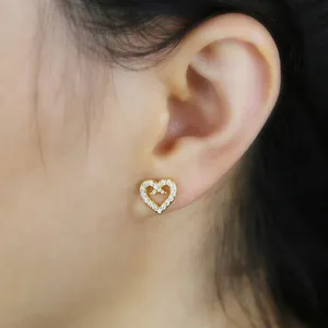 New Love Heart wedding Earring Full Iced Out Bling Pave Cubic Zircon CZ Fashion Hip Hop Women lady Jewelry