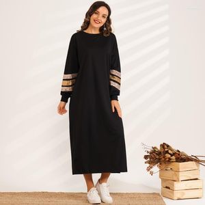 Повседневные платья Product Fashion Ladies Sequin Stitching Thin Loose Slim Sweater Long Sports Women's Dress