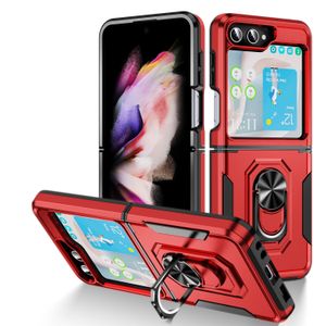 Ring Kickstand Cell Phone Cases for Samsung Galaxy Z Flip5 Magnetic Car Mount Protective Cover with bracket without Screen Protector Multiple Colors