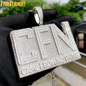 Charms Iced Out Bling CZ Letter CFN Pendant Necklace Silver Color Full 5A Zircon Came From Nothing Charm Men Fashion Hiphop Jewelry 230626