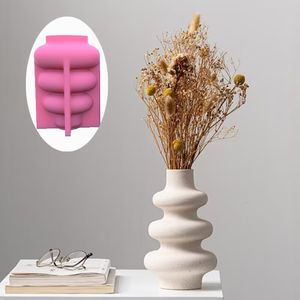 Arts and Crafts Household Vase Shape Succulent Flower Pot Ashtray Pen Holder Silicone Mold Scented Molds For Gypsum Concrete Stone Carve 230625