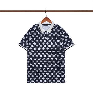 Designer de alta qualidade camisa casual masculina Burbereys Camisas De Hombre Moda estampa geométrica de manga curta lapela negócios versátil M-3XL022