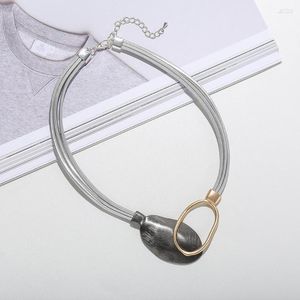 Кокер Оптовое ожерелье Овальное металлическое подвесное подвесное кольцо.