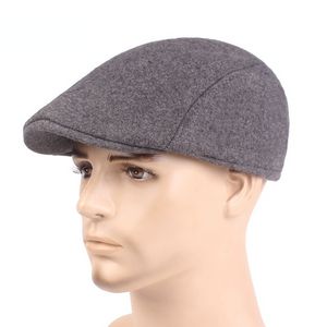 Boinas de Viseira de Primavera Masculinas Vintage Outono Algodão Boné de Ponta Plana Chapéu de Meia-idade Forward Hat Duckbill Hat Quente Gorro Chapéu Newsboy