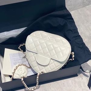 Women Heart Bag 2sizes Half Moon Lambbskin Saddle Bag Bag Bag Keilting CC Cross Body Body Designer Builderity Rittibags Handbags Crotgle Contter Pass