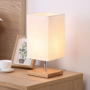 Tischlampen, einfache moderne Lampe, Schlafzimmer, Arbeitszimmer, Nachttisch, Geburtstagsgeschenk, Nachtlicht, Dekoration, Holz, Stoff, Lampenschirm, Zuhause, Wohnzimmer