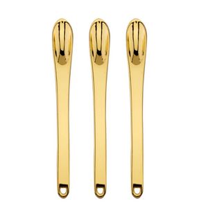 Cucchiaio d'oro in lega di zinco Spice Polvere Pala Accessori per fumatori domestici Snuff Snorter Sniffer Cucchiai per crema portatili JN26