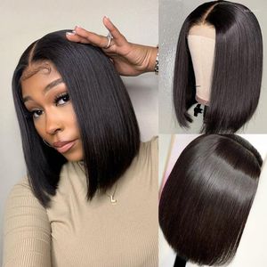 Lace Wigs Short Bob Wig Bone Straight Human Hair For Black Women Pre-Plucked 5x5x1 Closure Brazilian 150% Denisty Kend22
