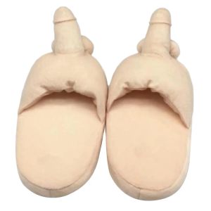 Divertente unisex adulto peluche pantofola novità bavaglio regalo sexy scarpa piatta interna antiscivolo pantofole pelose invernali per donna uomo