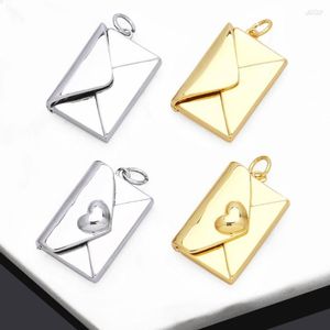 Pendant Necklaces OCESRIO Trendy Small Silver Color Envelope For Necklace Copper Gold Plated Heart DIY Jewelry Making Supplies Pdtb199