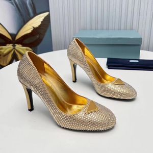 Rhinestone decoration High Heel Dress Shoes glitter pumps Bridal shoes stiletto Heels women's Luxury Designers Dress shoe Evening party wedding heeled With box