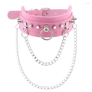 Ketten Gothic Sexy Leder Halsband für Frauen Punk Kette Silber Farbe Harajuku Halskette Bondage Festival Party Schmuck Zubehör