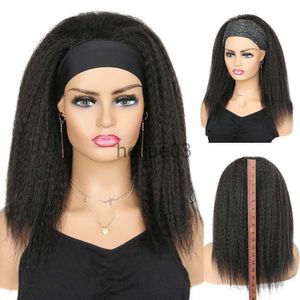 Perucas sintéticas Dome Cameras Fave Kinky Straight Headband Wig Synthetic Bob Yaki Straight Hair Resistant Fiber Heat Resistant Fiber Kinky Afro Wigs For Black White Women x0626