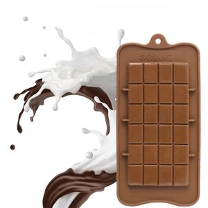 24 rutnät rektangel silikon mögel choklad kaka mögel isbit gelé mögel mat klass diy bakformar hem kök verktyg th0280