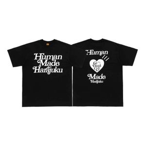 2023 Love Girls Don't Cry Lettera stampata HUMAN MADE T-shirt da uomo 100% cotone tessuto confortevole T-shirt a maniche corte per uomo Donna S-2XL Giappone Tide Brand Tee