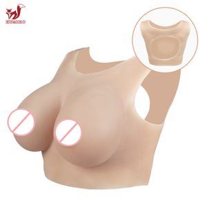 Breast Form KUMIIHO Realistic Breast Form Cotton Round Neck Hollow Drag Queen Sissy Fake Boobs Transgender Cosplay Fake Breast Forms 230626