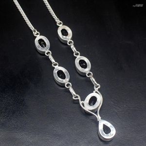 Kedjor GemstoneFactory Jewelry Big Promotion 925 Silver Delicate Charms Purple Amethyst Women Chain Halsband 46cm 202302205