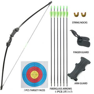 Bow Arrow Linkboy Archery 15-20lbs Recurve Takedown Bow and Arrow Set for Youth Adult Practice Wooden Straight Bow Longbow ShootingHKD230626