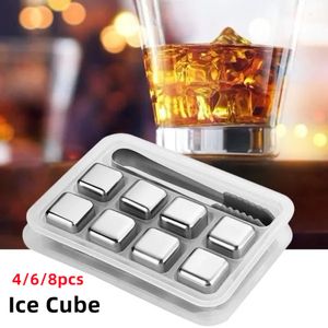 Bar Tools 304 Stainless Steel Natural Whiskey Stones Ice Cubes Magic Vodka Wine beer Cooler Bar Whisky Chiller Tool Cooling Ice Cubes 230625