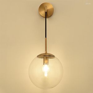 Wall Lamps LED Lamp Nordic Style Glass Ball Retro Simple Bedside Living Room Corridor Staircase Lighting Decorative