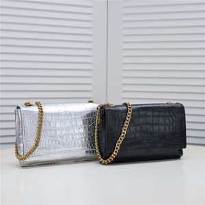 Designer bolsa feminina kate bolsa feminina pequena bolsa de uso em 2 lados de couro genuíno bolsas com padrão de crocodilo atacado