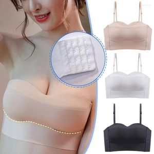 Canotte Serbatoi Ultra-sottile Moda Sexy Lady Womens Stretch Strap Lace Boob Tube Canotta Reggiseno a fascia Crop Bustier Camis Intimo donna