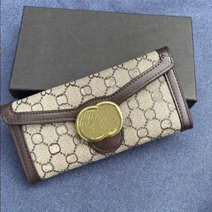 Modedesigner plånbok premium lyx lång plånbok stor kapacitet män och kvinnor plånbok lång handväska ny mode euro amerikansk kortväska blixtlås plånbok kuvertväska