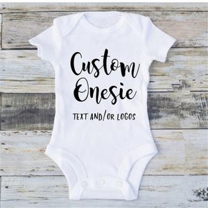 Kvinnors jumpsuits Rompers Custom White Onesie | Personlig baby skjorta duschgåva småbarn 230625