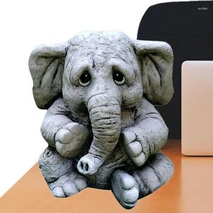 Decorações de jardim Estátua de elefante Estatuetas de resina animal Arte Bonito Ornamento ao ar livre Escultura Decoração de casa