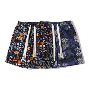 2024 Män broderade shorts designer vävda flerfärgade strandbyxor bomull löst shorts blommor stil kläder