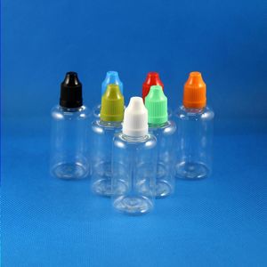 100 uppsättningar/parti 50 ml husdjur plast droppar flaskor barnsäker lång tunna spets e flytande ångvapt juice e-vätska 50 ml mralf