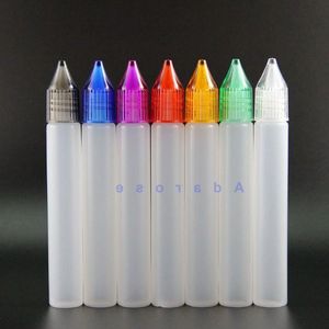 Unicorn dropper bottle 15ML 100 pcs/Lot Pen Sharp Nipple High Quality LDPE With plastic Colorful caps Vheti