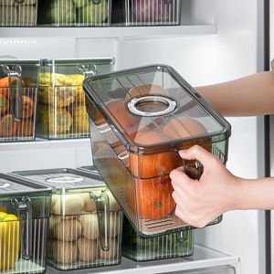 Storage Bottles Jars Refrigerator Box Timing Fresh Fridge Organizer Vegetable Fruit Food Containers Pantry Kitchen 230625