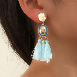 Baumeln Ohrringe Bohemian Bunte Quaste Frauen Retro Ethnische Geometrische Legierung Tropfen Ohrring Mode Ohr Schmuck Aretes De Mujer