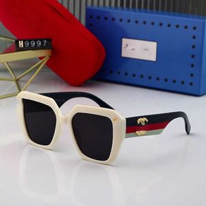 Wholesale of Box sunglasses Large frame gradual change lens sunshade glasses Metal accessories Fashion Sunglasses